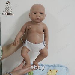 COSDOLL 18.5 Newborn Boy Reborn Baby Dolls Soft Silicone Brown Skin Baby Doll