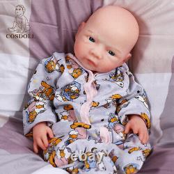 COSDOLL 18.5 Reborn Baby Dolls Can Drink Water&Pee Full Silicone Adorable Dolls