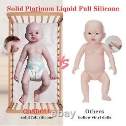 COSDOLL 18.5 in Platinum Silicone Reborn Baby Doll Lifelike Silicone Baby Doll