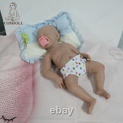 COSDOLL 18.5Brown Skin Floppy Full Silicone Reborn Baby Dolls Newborn Girl Doll