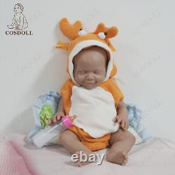 COSDOLL 18.5Brown Skin Floppy Full Silicone Reborn Baby Dolls Newborn Girl Doll