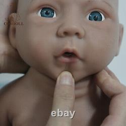 COSDOLL 18.5Brown Skin Reborn Baby Dolls Soft Silicone Girl Doll Open Eyes Doll