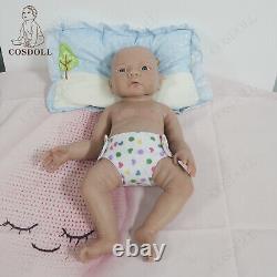 COSDOLL 18.5Brown Skin Reborn Baby Dolls Soft Silicone Girl Doll Open Eyes Doll