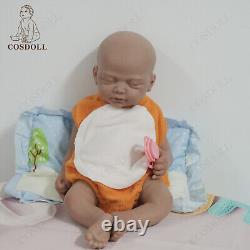 COSDOLL 18.5Sleeping Newborn Platinum Silicone Reborn Baby Doll Brown Skin Doll