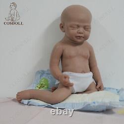 COSDOLL 18.5Sleeping Newborn Platinum Silicone Reborn Baby Doll Brown Skin Doll