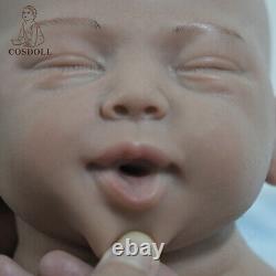 COSDOLL 18.5Sleeping Newborn Platinum Silicone Reborn Baby Doll Brown Skin Doll