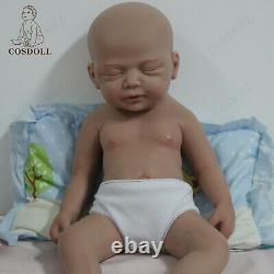 COSDOLL 18.5Sleeping Newborn Platinum Silicone Reborn Baby Doll Brown Skin Doll