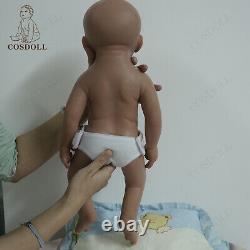 COSDOLL 18.5Sleeping Newborn Platinum Silicone Reborn Baby Doll Brown Skin Doll