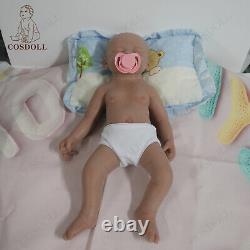 COSDOLL 18.5Sleeping Newborn Platinum Silicone Reborn Baby Doll Brown Skin Doll