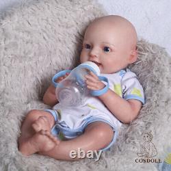 COSDOLL 18 Newborn Smile Girl Full Platinum Silicone Reborn Baby Doll Open Eyes