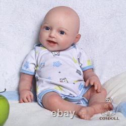 COSDOLL 18 Newborn Smile Girl Full Platinum Silicone Reborn Baby Doll Open Eyes