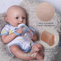 COSDOLL 18 Newborn Smile Girl Full Platinum Silicone Reborn Baby Doll Open Eyes