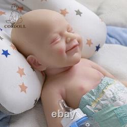COSDOLL 18 in Full Body Silicone Reborn Baby Eyes Closed Cute BOY Doll Newborn