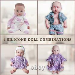 COSDOLL Platinum Silicone Reborn Baby Doll Painted Lifelike Dolls 4 piece set