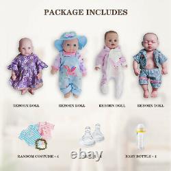 COSDOLL Platinum Silicone Reborn Baby Doll Painted Lifelike Dolls 4 piece set