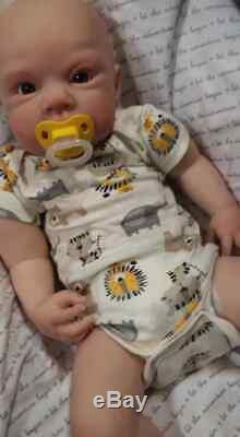 CUSTOM Life-like Realistic Reborn Baby 6 month old Grant Big Baby BOY CRIES COOS