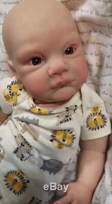 CUSTOM Life-like Realistic Reborn Baby 6 month old Grant Big Baby BOY CRIES COOS