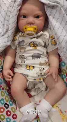 CUSTOM Life-like Realistic Reborn Baby 6 month old Grant Big Baby BOY CRIES COOS