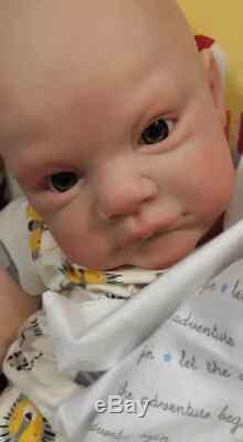 CUSTOM Life-like Realistic Reborn Baby 6 month old Grant Big Baby BOY CRIES COOS