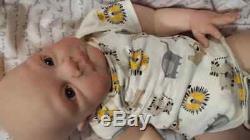 CUSTOM Life-like Realistic Reborn Baby 6 month old Grant Big Baby BOY CRIES COOS