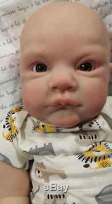 CUSTOM Life-like Realistic Reborn Baby 6 month old Grant Big Baby BOY CRIES COOS