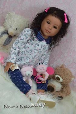 CUSTOM ORDER Reborn Doll Toddler Girl Luca By Ping Lau Human Hair Glass Eyes