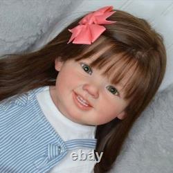 Cammi 28 Reborn Baby Doll Finished Toddler Girl with Rooted Hair Cloth Body Gifts