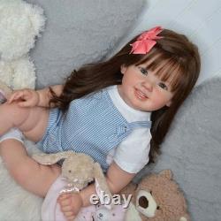 Cammi 28 Reborn Baby Doll Finished Toddler Girl with Rooted Hair Cloth Body Gifts