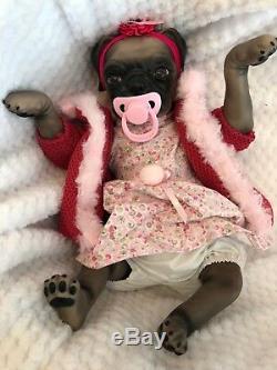 Cherish Dolls Uk Reborn Baby Pug Princess Girl Dog Nappy Lifelike Puppy Animal