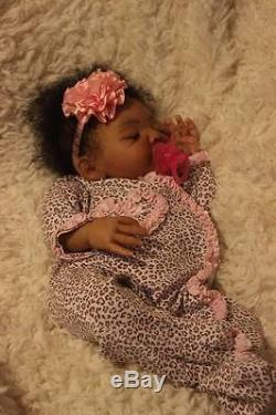 Custom Order Ethnic AA Reborn sleeping biracial Baby Doll