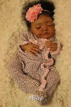 Custom Order Ethnic AA Reborn sleeping biracial Baby Doll
