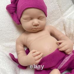 Cute Girl Reborn Baby Doll Full Body Silicone Real Touch Newborn Doll Unmakeuped