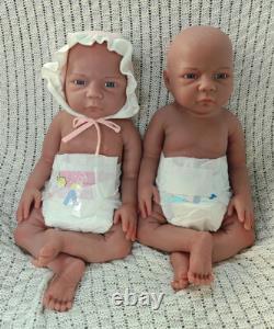 Cute Twins Dolls Real Baby Weight 6.6lbs Newborn Silicone Reborn Baby Dolls 45cm