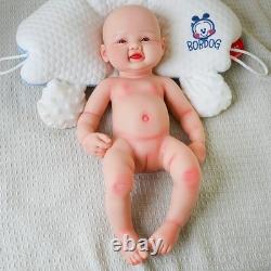 DollySil 17.3 inch Smile Face Newborn Baby Full Body Silicone Reborn Baby Dolls