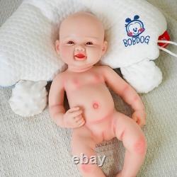 DollySil 17.3 inch Smile Face Newborn Baby Full Body Silicone Reborn Baby Dolls