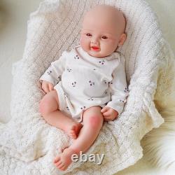 DollySil 17.3 inch Smile Face Newborn Baby Full Body Silicone Reborn Baby Dolls