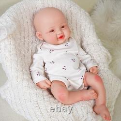 DollySil 17.3 inch Smile Face Newborn Baby Full Body Silicone Reborn Baby Dolls