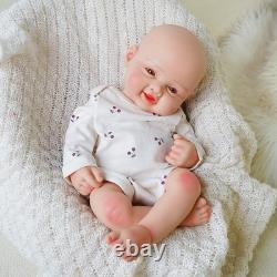 DollySil 17.3 inch Smile Face Newborn Baby Full Body Silicone Reborn Baby Dolls