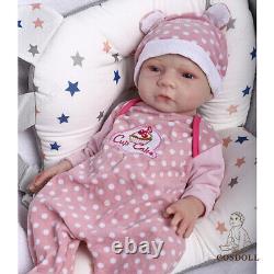 Drink and Wet 18.5''Full Body Silicone Lifelike Newborn Baby Doll for InfantGift