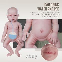 Drink and Wet 18.5''Full Body Silicone Lifelike Newborn Baby Doll for InfantGift
