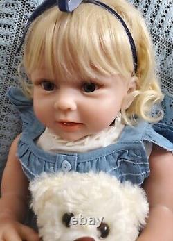 Elsie Reborn Blonde Toddler Baby Doll Cloth Body Handmade Realistic +toy & Story