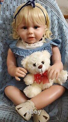 Elsie Reborn Blonde Toddler Baby Doll Cloth Body Handmade Realistic +toy & Story