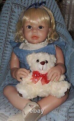 Elsie Reborn Blonde Toddler Baby Doll Cloth Body Handmade Realistic +toy & Story