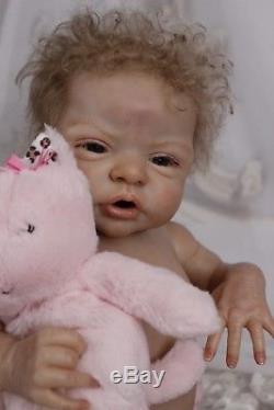 Esme Laura Lee Eagles Reborn newborn baby girl tummy platetakes a full paci