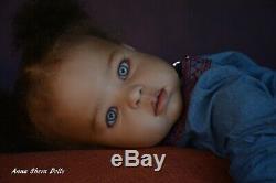 Ethnic AA black biracial Reborn baby toddler lifelike art doll Katie lIIORA