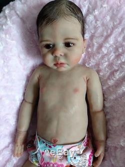 Exquisite Full Body Silicone baby girl 3 months (big baby) Biracial, Ethnic