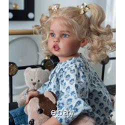 Finished Reborn Baby Doll 30inch Cute Girl Cloth Body Yellow Hair Birthday Gifts