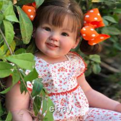 Finished Reborn Baby Doll Girl 28 Toddler Girl Rooted Long Hair Cloth Body Gift