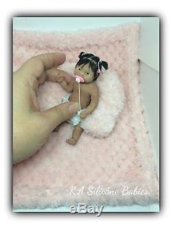 Full Body Mini silicone baby Girl Jasmine (with hair)