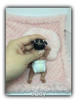 Full Body Mini silicone baby Girl Jasmine (with hair)